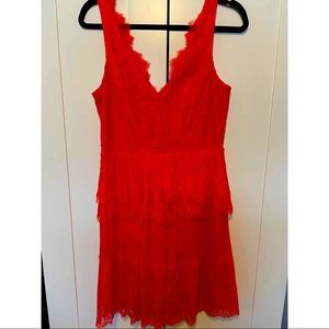 Red BCBGMAXAZRIA Lacy Dress